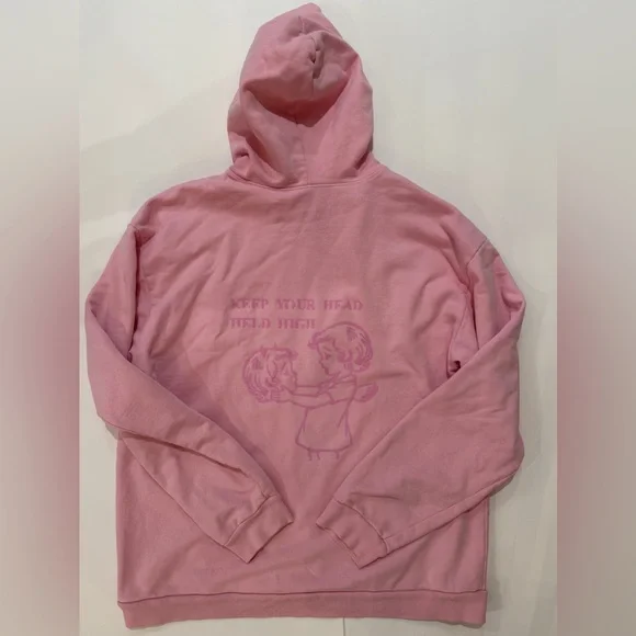 Revolve x Boys Lie Dangerous Affection Hoodie Dress Baby Pink OS - Picture 7 of 7